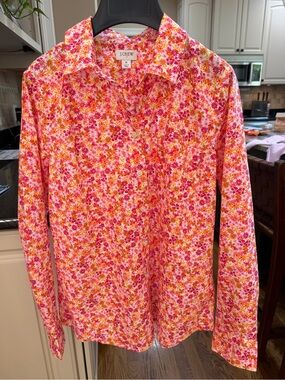 J. Crew Factory Women’s Pink & Orange Floral Button-Down Shirt